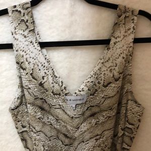 sleeveless polyester snakeskin print dress